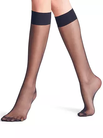 FALKE | Kneehighs Seidenglatt 15 DEN cocoon | blau